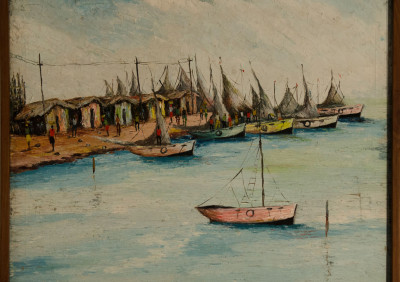 Marseille S · Six Sailboats before Hut Town
